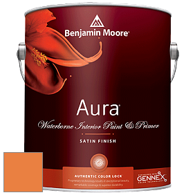 Benjamin Moore Aura 526 Waterborne Interior Satin Finish покрытие цвет 2015-30 Calypso Orange