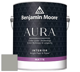 Benjamin Moore Aura 522 Interior Paint - Matte краска цвет 1482 Sabre Gray