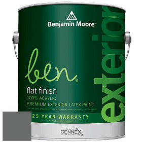 Benjamin Moore Ben 541 Waterborne Exterior Flat Finish краска цвет 1589 Kitty Gray