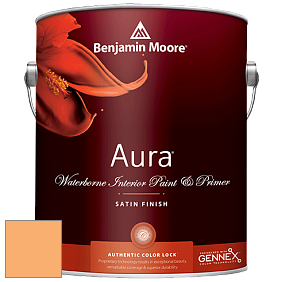 Benjamin Moore Aura 526 Waterborne Interior Satin Finish покрытие цвет 2016-40 Marmalade