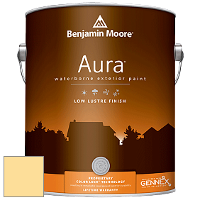 Benjamin Moore Aura 634 Waterborne Exterior Low Lustre Finish краска цвет 2020-50 Mellow Yellow