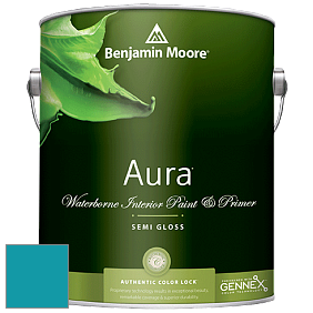 Benjamin Moore Aura 528 Waterborne Interior Semi-gloss Finish краска цвет 761 Meridian Blue