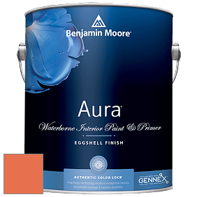 Benjamin Moore Aura 524 Waterborne Interior Eggshell Finish краска цвет 084 Fiesta Orange