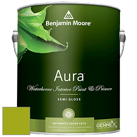 Benjamin Moore Aura 528 Waterborne Interior Semi-gloss Finish краска цвет 2027-10 Dark Lime