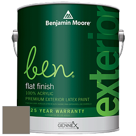 Benjamin Moore Ben 541 Waterborne Exterior Flat Finish краска цвет 1539 Roosevelt Taupe
