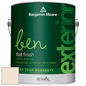 Benjamin Moore Ben 541 Waterborne Exterior Flat Finish краска цвет 907 Evening White
