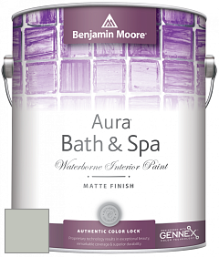 Benjamin Moore Aura 532 Bath & Spa Waterborne Interior Paint Matte Finish краска цвет 1570 Gray Wisp
