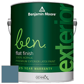 Benjamin Moore Ben 541 Waterborne Exterior Flat Finish краска цвет 1665 Mozart Blue