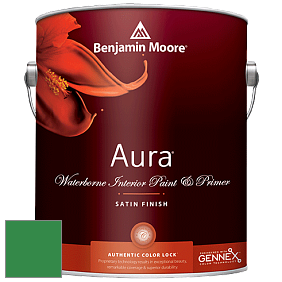 Benjamin Moore Aura 526 Waterborne Interior Satin Finish покрытие цвет 2037-20 Jade Green