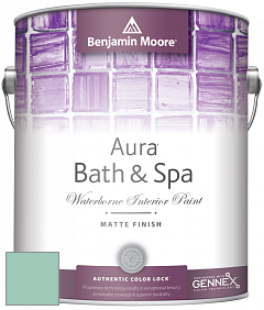 Benjamin Moore Aura 532 Bath & Spa Waterborne Interior Paint Matte Finish краска цвет 620 Key Largo Green
