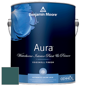 Benjamin Moore Aura 524 Waterborne Interior Eggshell Finish краска цвет 735 Deep Sea Green