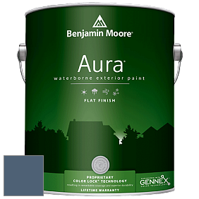 Benjamin Moore Aura 629 Waterborne Exterior Flat Finish краска цвет 840 Kensington Blue