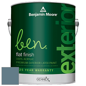 Benjamin Moore Ben 541 Waterborne Exterior Flat Finish краска цвет 1650 Stillwater