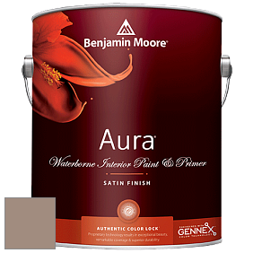 Benjamin Moore Aura 526 Waterborne Interior Satin Finish покрытие цвет 992 Ticonderoga Taupe