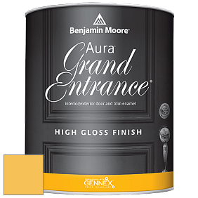Benjamin Moore Aura 148 Grand Entrance High Gloss эмаль цвет 349 Yellow Brick Road