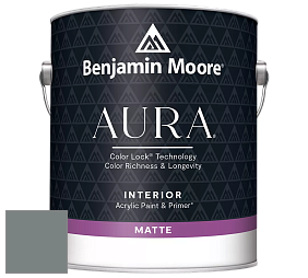 Benjamin Moore Aura 522 Interior Paint - Matte краска цвет 1588 Gray Pinstripe