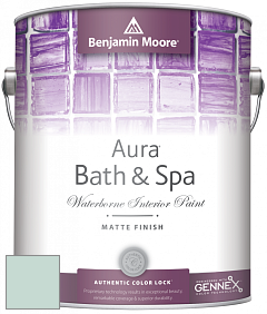 Benjamin Moore Aura 532 Bath & Spa Waterborne Interior Paint Matte Finish краска цвет 681 Green Wave
