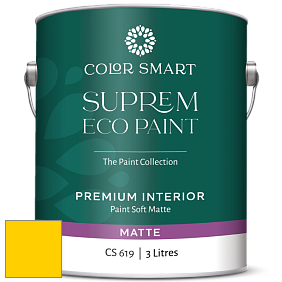 COLOR SMART CS 619 SUPREM ECO PAINT матовая краска цвет 2022-30 Bright Yellow