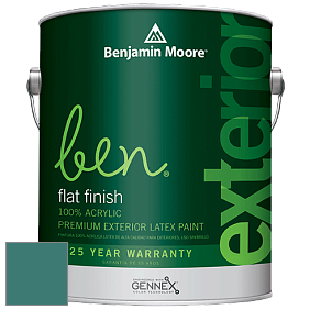 Benjamin Moore Ben 541 Waterborne Exterior Flat Finish краска цвет 672 Intercoastal Green