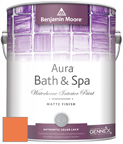 Benjamin Moore Aura 532 Bath & Spa Waterborne Interior Paint Matte Finish краска цвет 091 Tangerine Melt