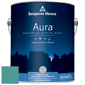 Benjamin Moore Aura 632 Waterborne Exterior Semi-Gloss Finish краска цвет 671 Soft Spruce