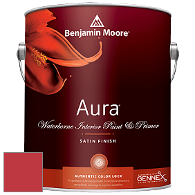 Benjamin Moore Aura 526 Waterborne Interior Satin Finish покрытие цвет 2002-10 Vermilion