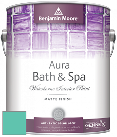 Benjamin Moore Aura 532 Bath & Spa Waterborne Interior Paint Matte Finish краска цвет 656 Miami Teal