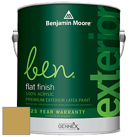 Benjamin Moore Ben 541 Waterborne Exterior Flat Finish краска цвет 378 Gibson Gold