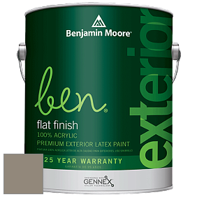 Benjamin Moore Ben 541 Waterborne Exterior Flat Finish краска цвет 1553 Equestrian Gray