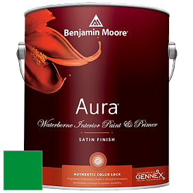 Benjamin Moore Aura 526 Waterborne Interior Satin Finish покрытие цвет RAL 6037 