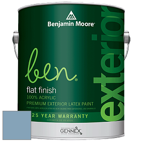 Benjamin Moore Ben 541 Waterborne Exterior Flat Finish краска цвет 838 Denim Wash