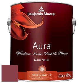 Benjamin Moore Aura 526 Waterborne Interior Satin Finish покрытие цвет 2080-10 Raspberry Truffle