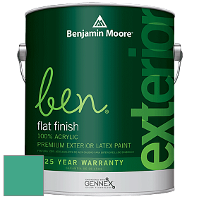 Benjamin Moore Ben 541 Waterborne Exterior Flat Finish краска цвет 607 Albuquerque Teal