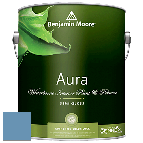 Benjamin Moore Aura 528 Waterborne Interior Semi-gloss Finish краска цвет 810 Blue Dragon