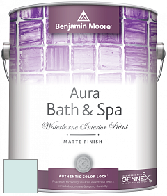 Benjamin Moore Aura 532 Bath & Spa Waterborne Interior Paint Matte Finish краска цвет 2052-70 Ice Blue