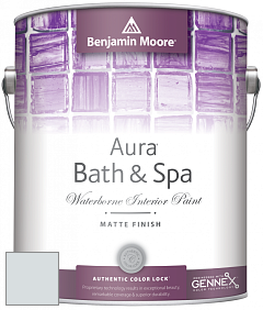 Benjamin Moore Aura 532 Bath & Spa Waterborne Interior Paint Matte Finish краска цвет 875 Blue Veil