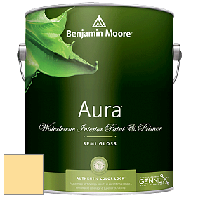 Benjamin Moore Aura 528 Waterborne Interior Semi-gloss Finish краска цвет 2020-50 Mellow Yellow