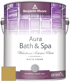 Benjamin Moore Aura 532 Bath & Spa Waterborne Interior Paint Matte Finish краска цвет 378 Gibson Gold