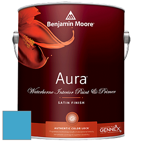 Benjamin Moore Aura 526 Waterborne Interior Satin Finish покрытие цвет 2060-40 Toronto Blue