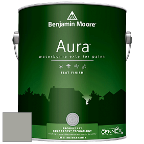Benjamin Moore Aura 629 Waterborne Exterior Flat Finish краска цвет 1482 Sabre Gray