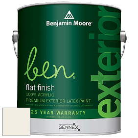 Benjamin Moore Ben 541 Waterborne Exterior Flat Finish краска цвет 967 Cloud White