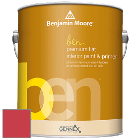 Benjamin Moore Ben W625 Premium Interior Latex Flat краска цвет 2002-20 Bull's Eye Red