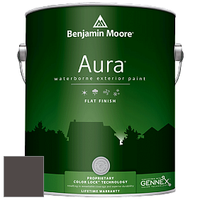 Benjamin Moore Aura 629 Waterborne Exterior Flat Finish краска цвет 2130-10 Black Bean Soup