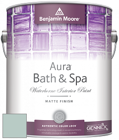Benjamin Moore Aura 532 Bath & Spa Waterborne Interior Paint Matte Finish краска цвет 709 Heavenly Blue