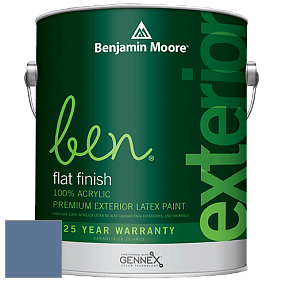Benjamin Moore Ben 541 Waterborne Exterior Flat Finish краска цвет 825 Blue Nova
