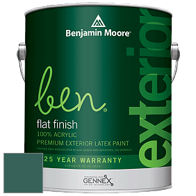Benjamin Moore Ben 541 Waterborne Exterior Flat Finish краска цвет 2052-20 Marine Aqua