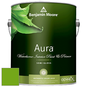Benjamin Moore Aura 528 Waterborne Interior Semi-gloss Finish краска цвет 2031-10 Neon Lime