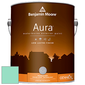 Benjamin Moore Aura 634 Waterborne Exterior Low Lustre Finish краска цвет 2039-50 Mermaid Green