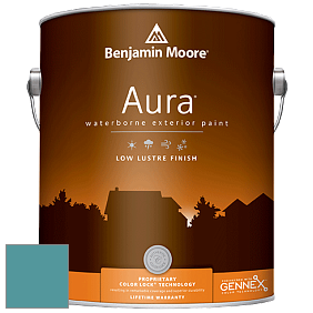 Benjamin Moore Aura 634 Waterborne Exterior Low Lustre Finish краска цвет 726 Rendezvous Bay