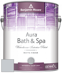 Benjamin Moore Aura 532 Bath & Spa Waterborne Interior Paint Matte Finish краска цвет 2133-60 Sidewalk Gray